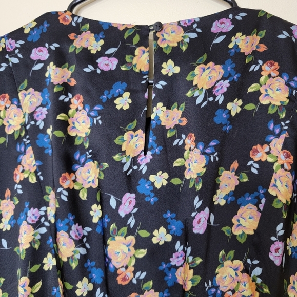 Zara Black Floral Satin Printed Summer Dress Large - Picture 9 of 9